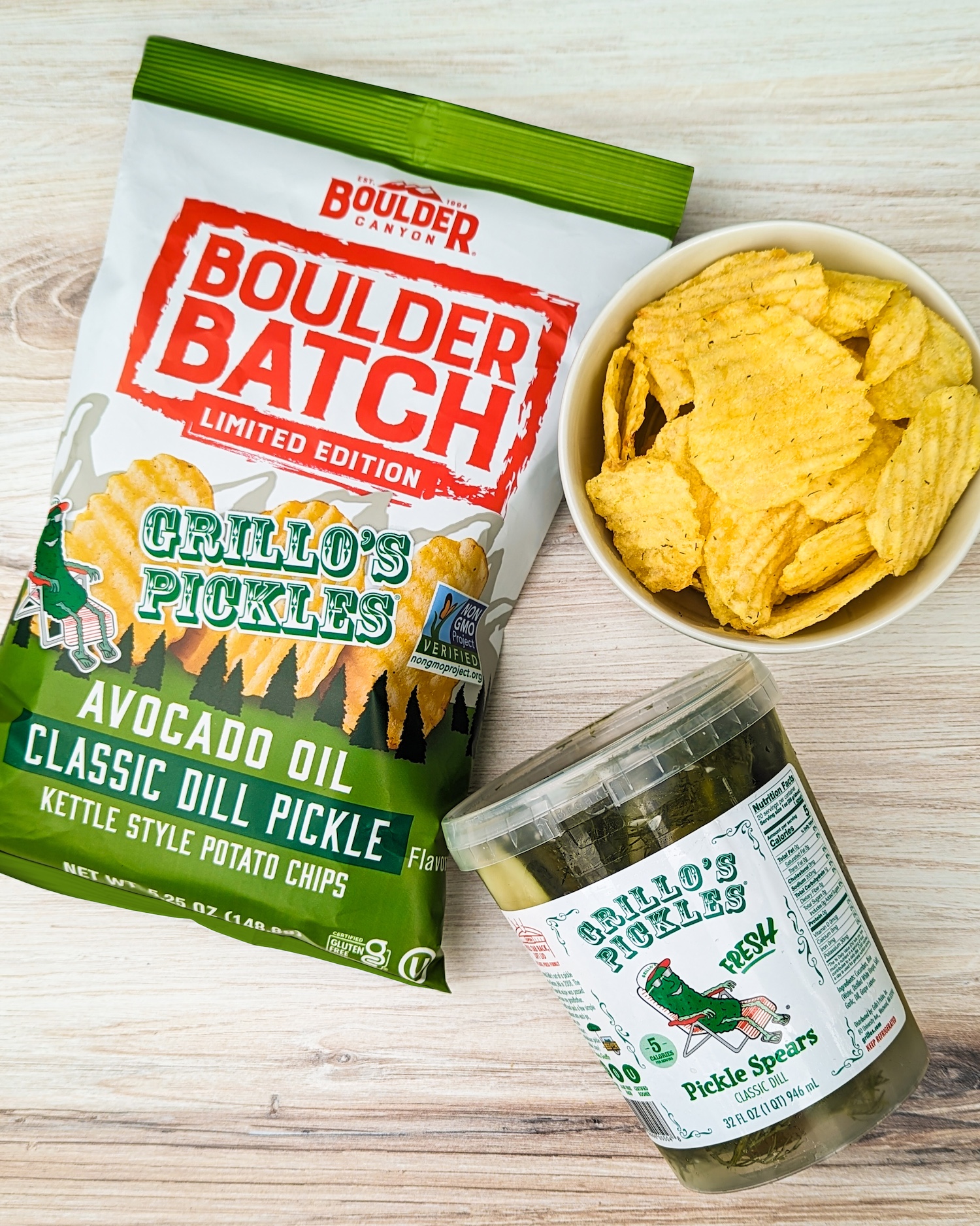 Boulder Batch Grillo's Classic Dill Pickle Kettle Chips Boulder Canyon